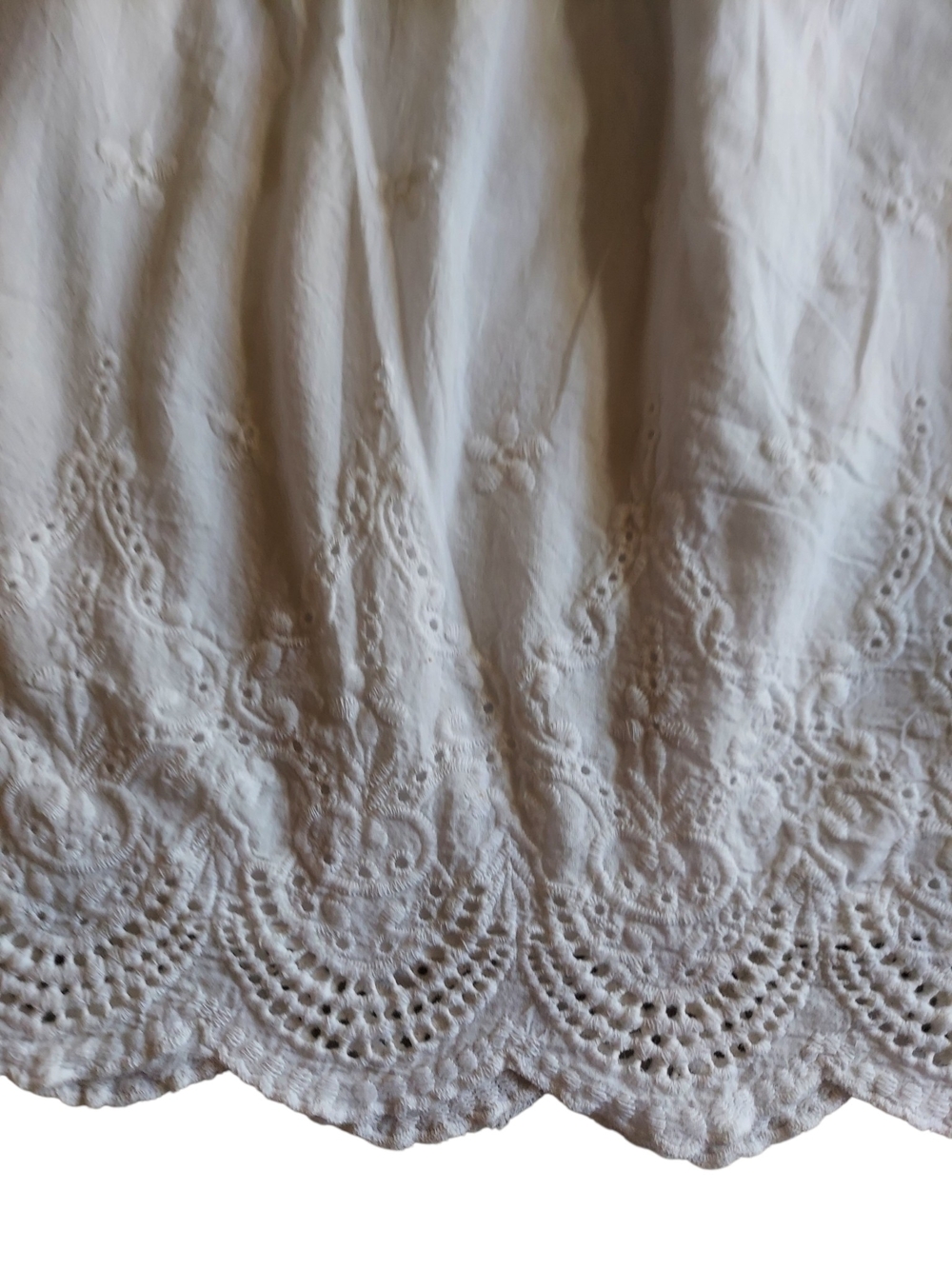 BKK Chance White Eyelet Embroidered Peasant Blouse 3X Boho Cottagecore Top - Picture 5 of 7